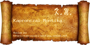 Kapronczai Montika névjegykártya